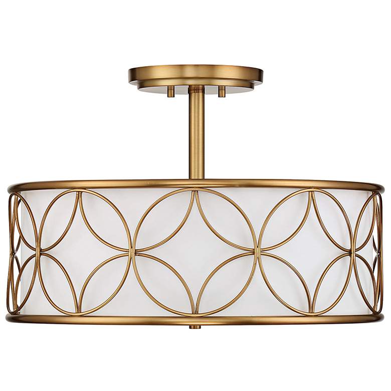 Image 3 Savoy House Reid 20" Wide Warm Brass Drum Ceiling Light more views