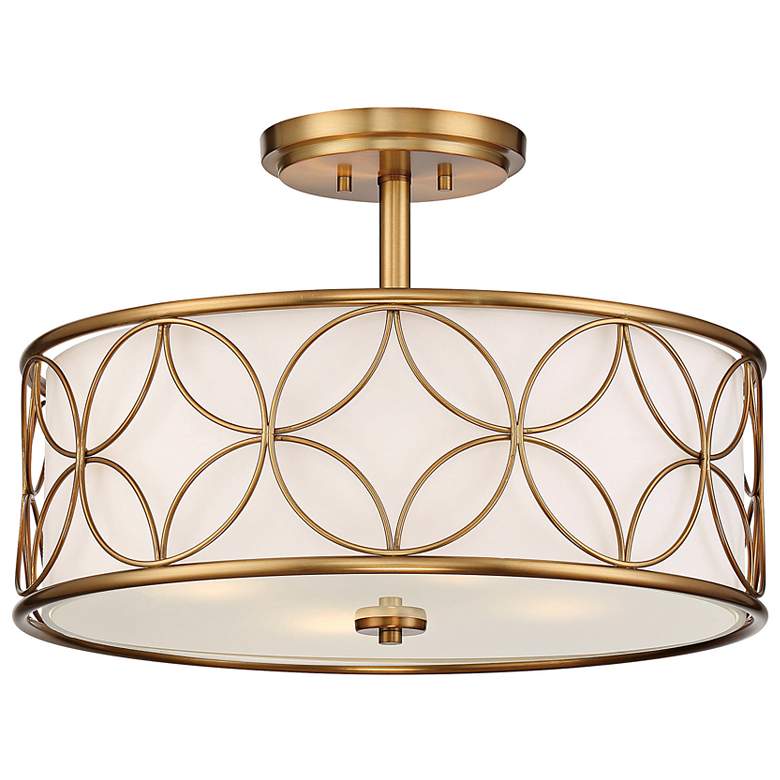 Image 4 Savoy House Reid 20" Wide Warm Brass Drum Ceiling Light more views