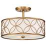 4_Savoy House Reid 20" Wide Warm Brass Drum Ceiling Light more views