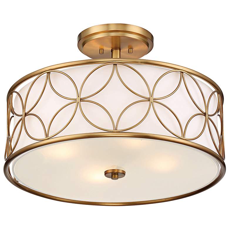 Image 5 Savoy House Reid 20" Wide Warm Brass Drum Ceiling Light more views