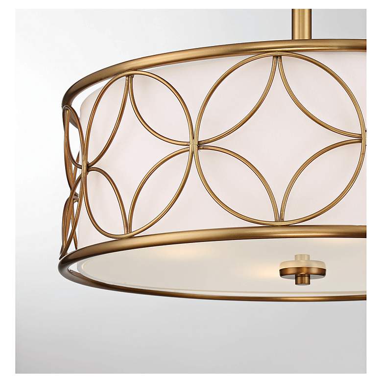 Image 6 Savoy House Reid 20" Wide Warm Brass Drum Ceiling Light more views