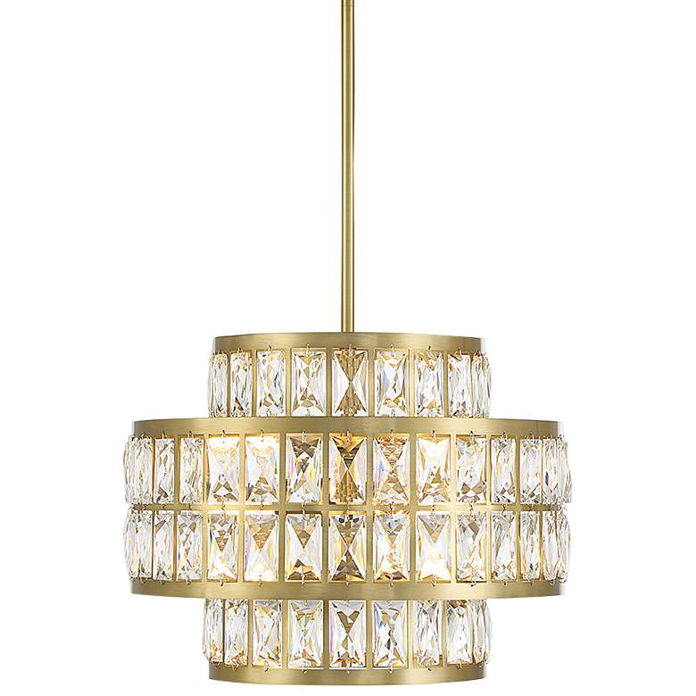 Image 2 Savoy House Renzo 16" Wide Warm Brass Metal 3-Light Pendant