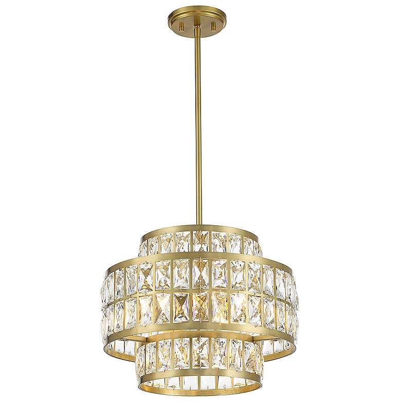 Image 4 Savoy House Renzo 16" Wide Warm Brass Metal 3-Light Pendant more views