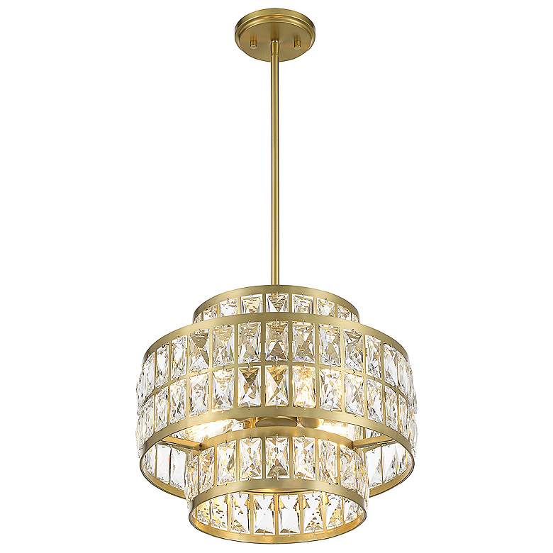 Image 5 Savoy House Renzo 16" Wide Warm Brass Metal 3-Light Pendant more views