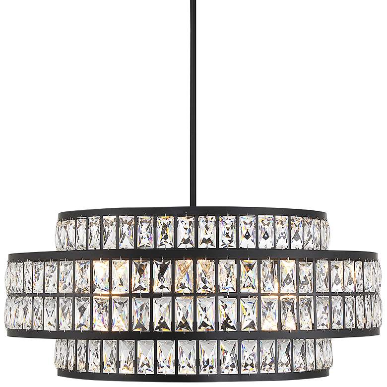 Image 1 Savoy House Renzo 28" Wide Matte Black 6-Light Pendant