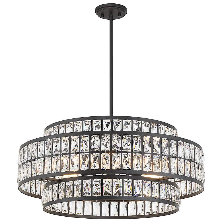 Image 3 Savoy House Renzo 28" Wide Matte Black 6-Light Pendant more views
