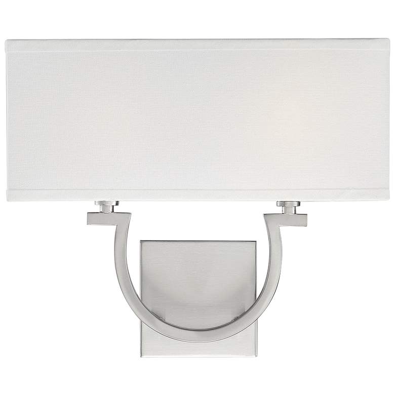 Image 1 Savoy House Rhodes 12" High Satin Nickel Wall Sconce
