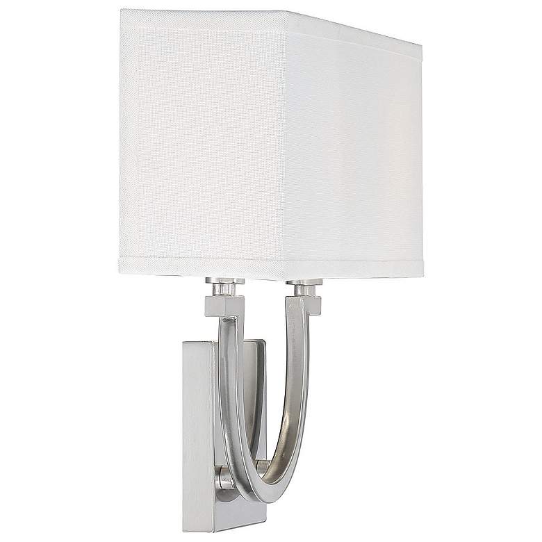 Image 5 Savoy House Rhodes 12" High Satin Nickel Wall Sconce more views
