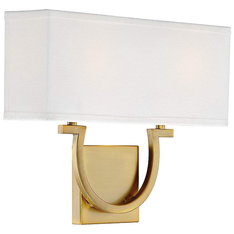 Image 3 Savoy House Rhodes 12" High Warm Brass Wall Sconce more views