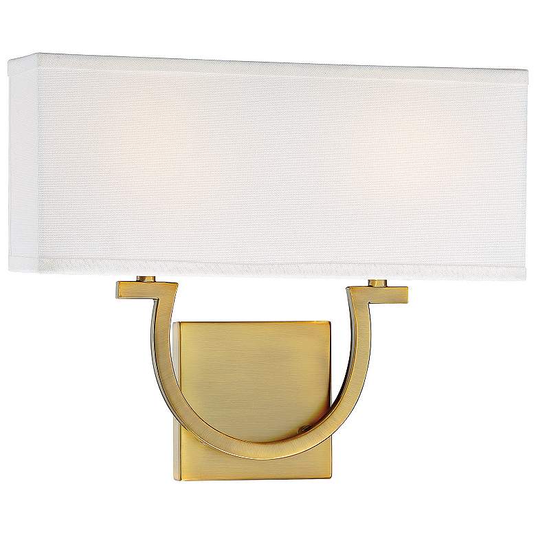 Image 4 Savoy House Rhodes 12" High Warm Brass Wall Sconce more views