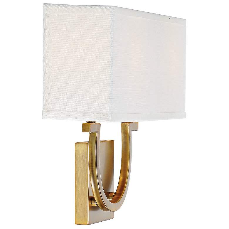 Image 5 Savoy House Rhodes 12" High Warm Brass Wall Sconce more views