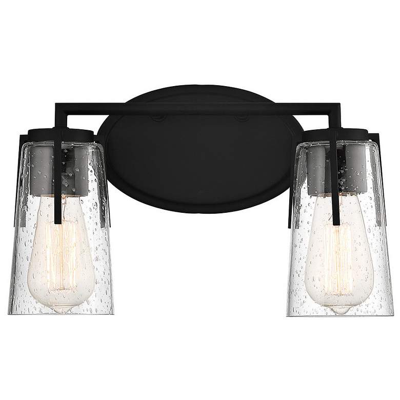 Image 1 Savoy House Sacremento 8" High Black 2-Light Wall Sconce