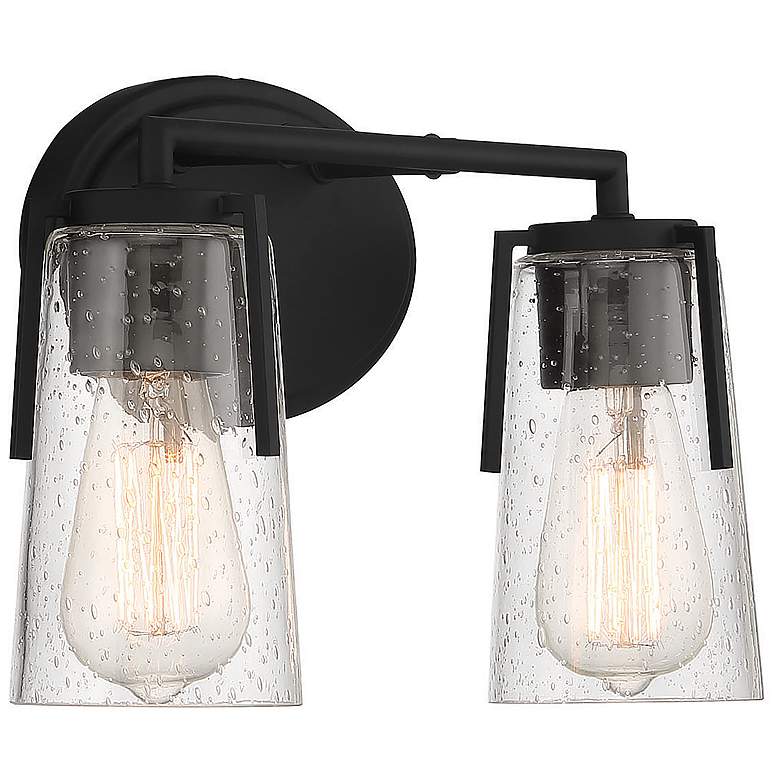 Image 4 Savoy House Sacremento 8" High Black 2-Light Wall Sconce more views