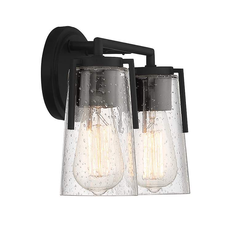 Image 5 Savoy House Sacremento 8" High Black 2-Light Wall Sconce more views