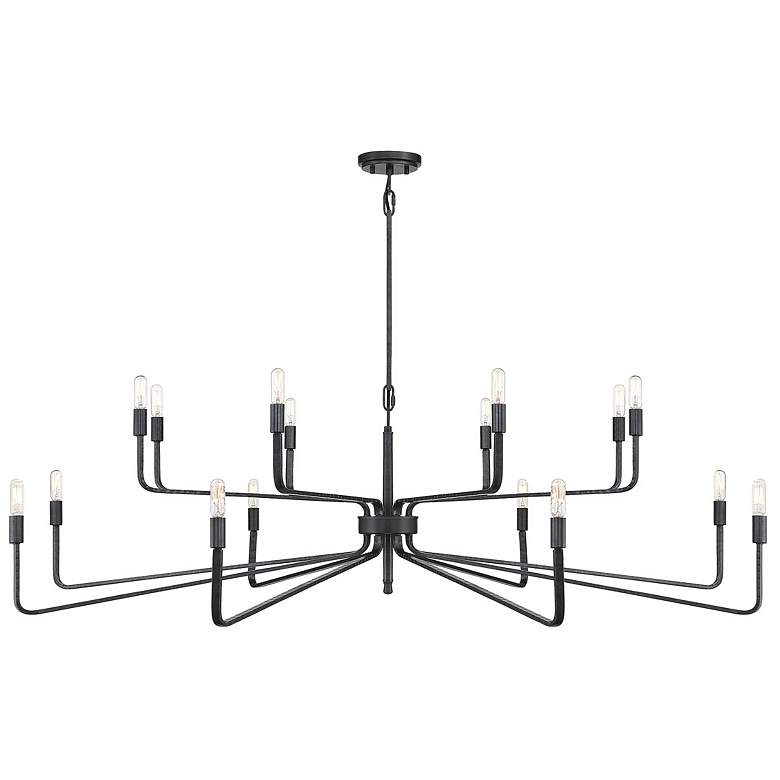 Image 1 Savoy House Salem 57 inch Wide 16-Light Forged Iron 2-Tier Chandelier