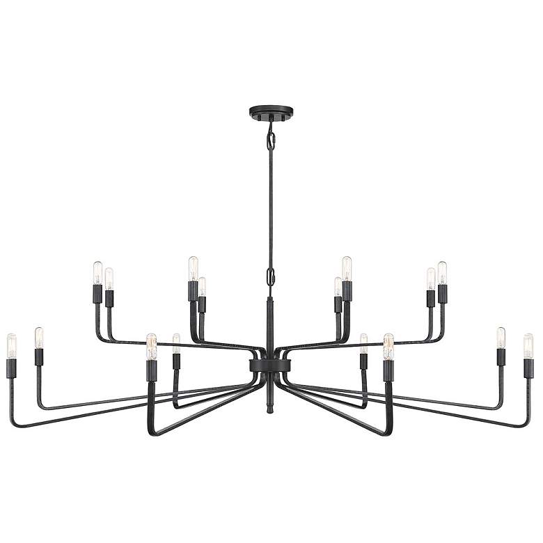 Image 1 Savoy House Salem 57" Wide 16-Light Forged Iron 2-Tier Chandelier