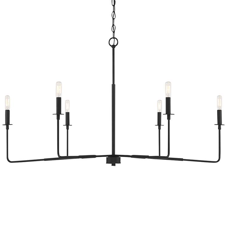 Image 3 Savoy House Salerno 42" Wide Matte Black 6-Light Chandelier