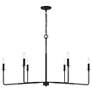 3_Savoy House Salerno 42" Wide Matte Black 6-Light Chandelier