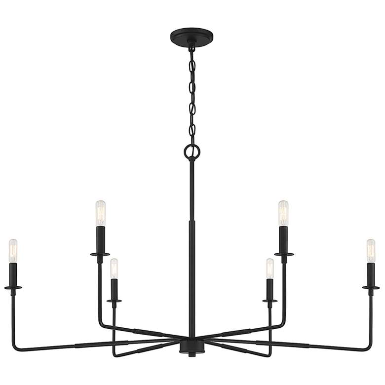 Image 7 Savoy House Salerno 42" Wide Matte Black 6-Light Chandelier more views