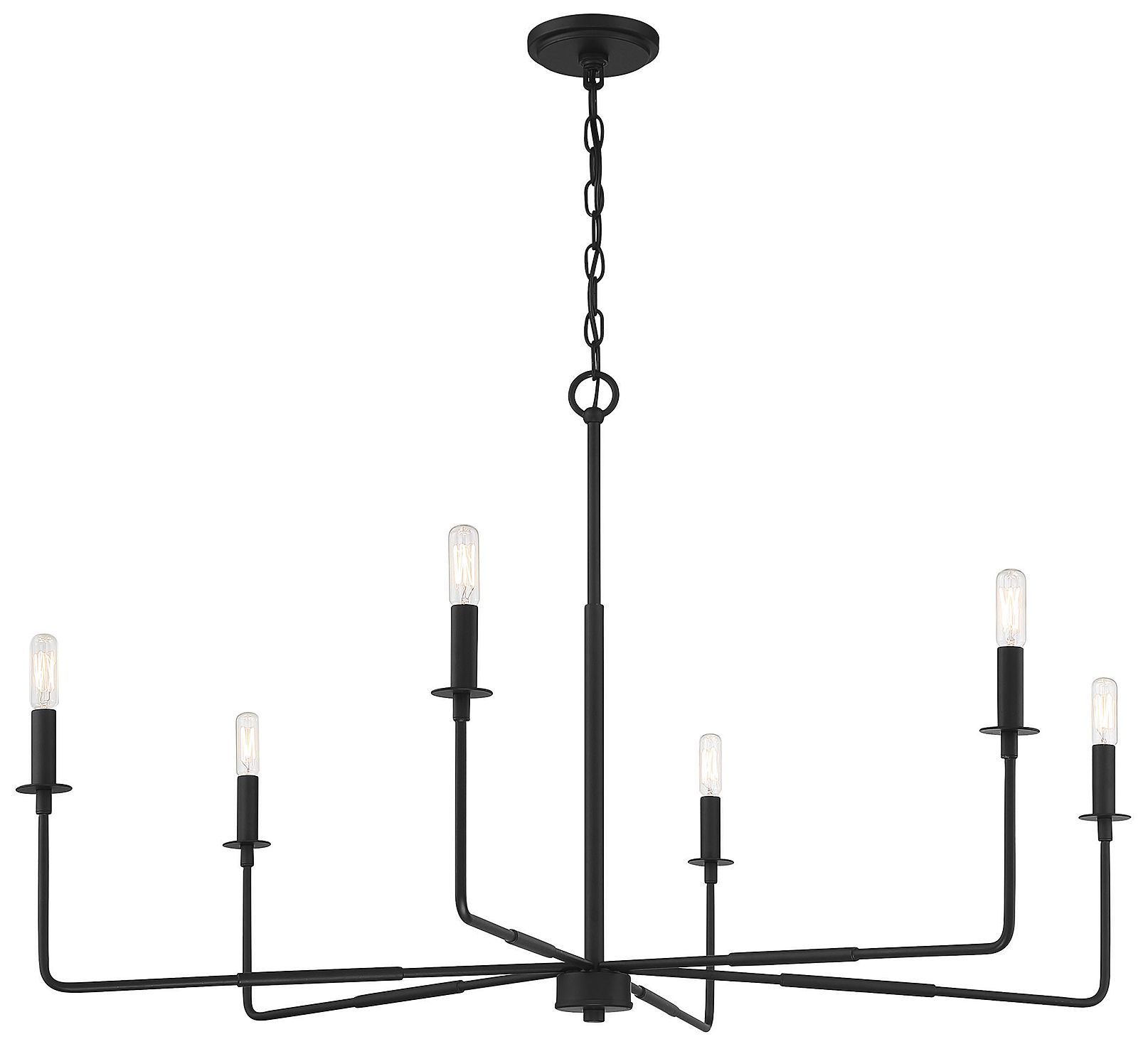 Savoy House Salerno 42" Wide Matte Black 6-Light Chandelier in scene