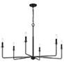 Savoy House Salerno 42" Wide Matte Black 6-Light Chandelier in scene