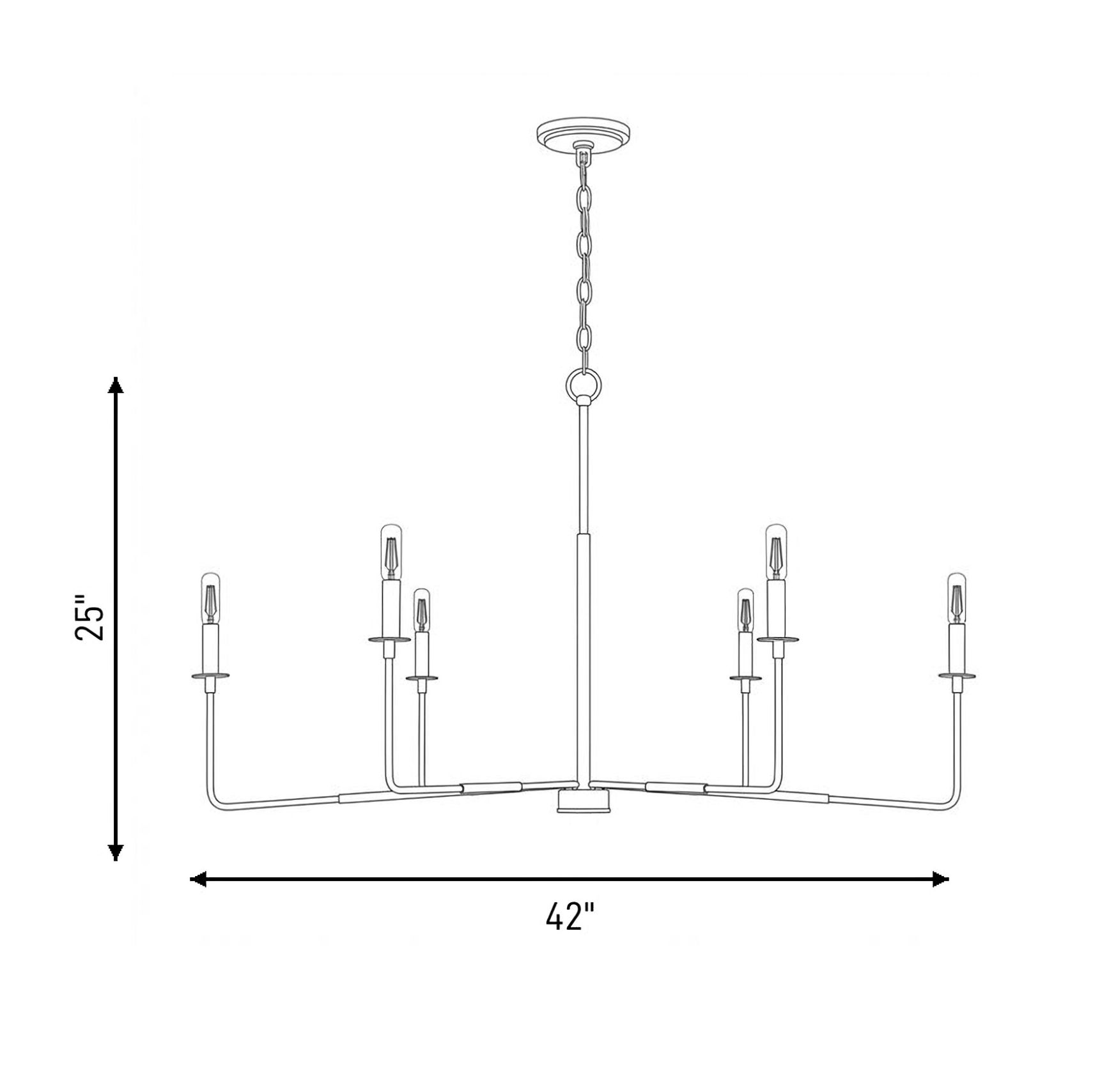 Savoy House Salerno 42" Wide Matte Black 6-Light Chandelier