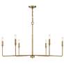 1_Savoy House Salerno 42" Wide Warm Brass 6-Light Chandelier