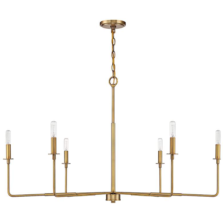 Image 3 Savoy House Salerno 42" Wide Warm Brass 6-Light Chandelier more views