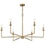 5_Savoy House Salerno 42" Wide Warm Brass 6-Light Chandelier more views