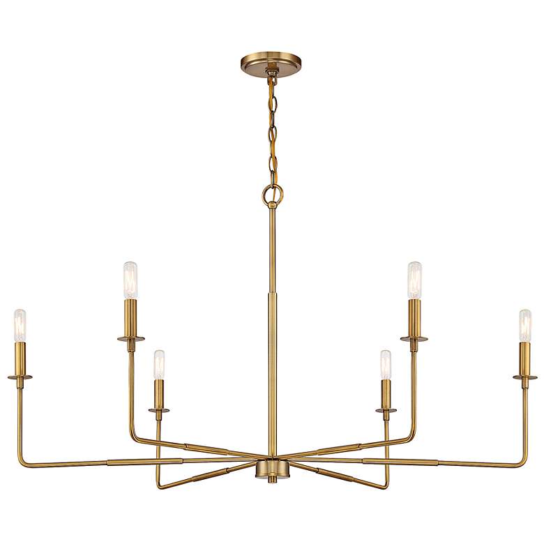 Image 6 Savoy House Salerno 42" Wide Warm Brass 6-Light Chandelier more views