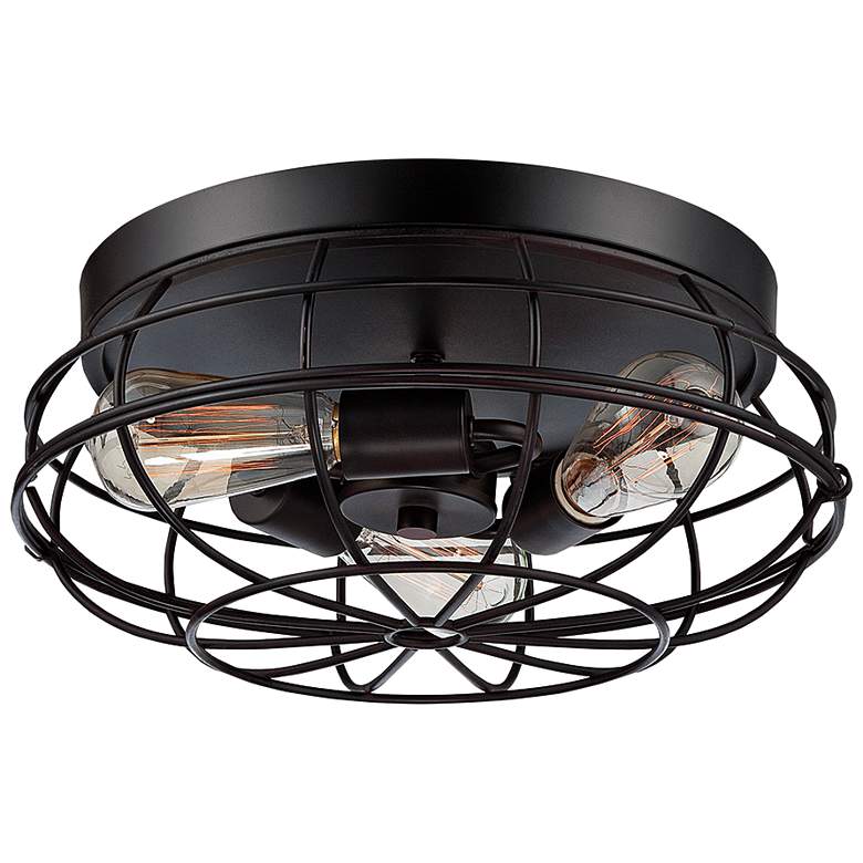 Image 3 Savoy House Scout 15"W English Bronze 3-Light Ceiling Light