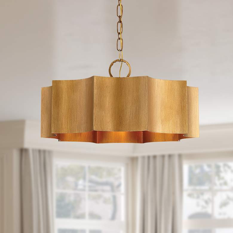 Image 1 Savoy House Shelby 22 1/2" Wide Gold Patina 3-Light Pendant