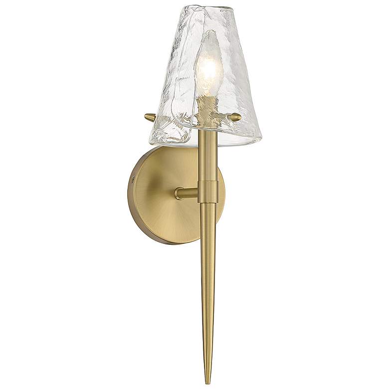 Image 1 Savoy House Shellbourne 16.5" High Warm Brass 1-Light Wall Sconce