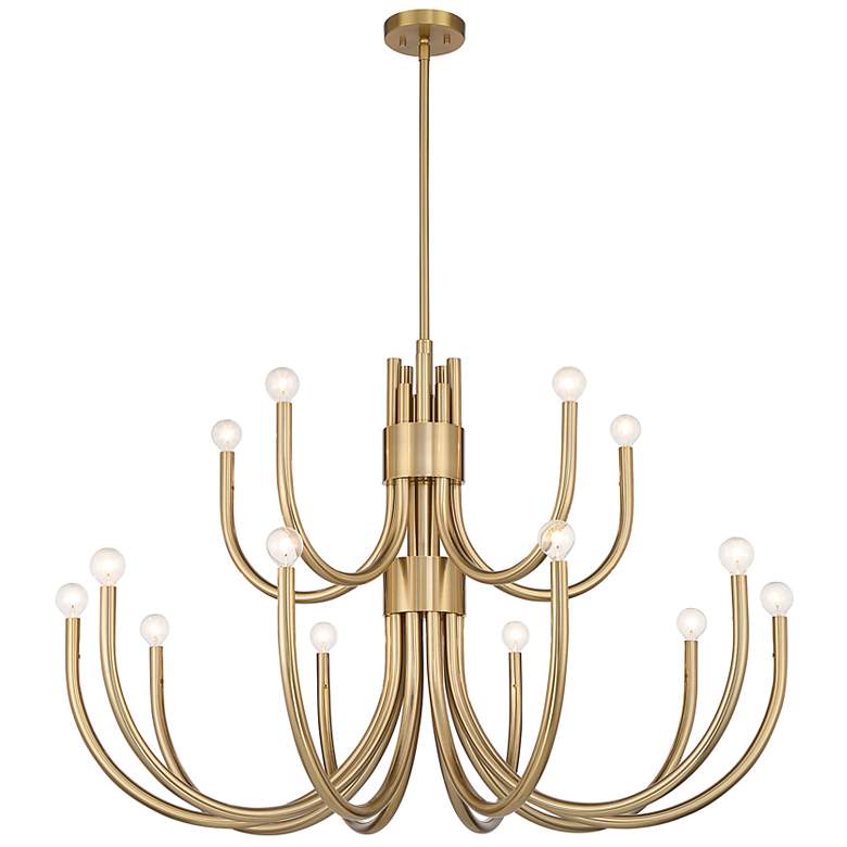 Image 5 Savoy House Sorrento 42" Wide Noble Brass 6-Light Chandelier more views
