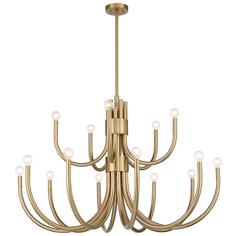 Image 7 Savoy House Sorrento 42" Wide Noble Brass 6-Light Chandelier more views