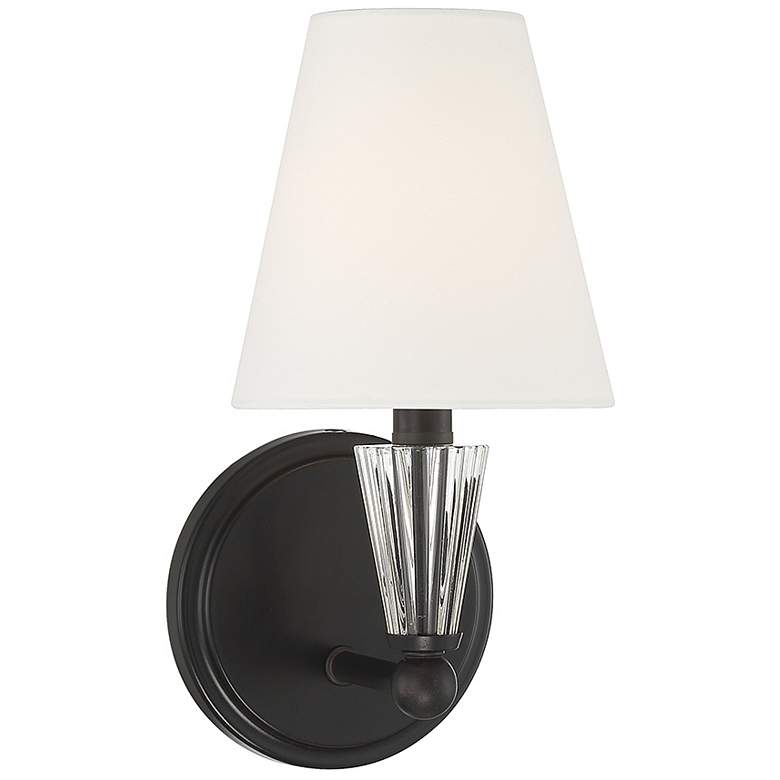 Image 1 Savoy House Stella 11 1/2" High Matte Black Wall Sconce
