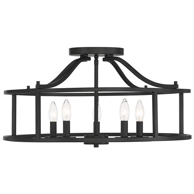 Image 1 Savoy House Stockton 24" Wide 5-Light Matte Black Ceiling Light