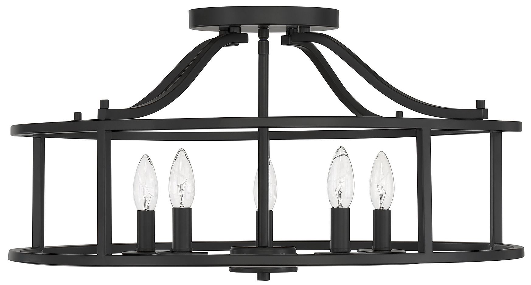Thumbnail2 of Savoy House Stockton 24" Wide 5-Light Matte Black Ceiling Light more views