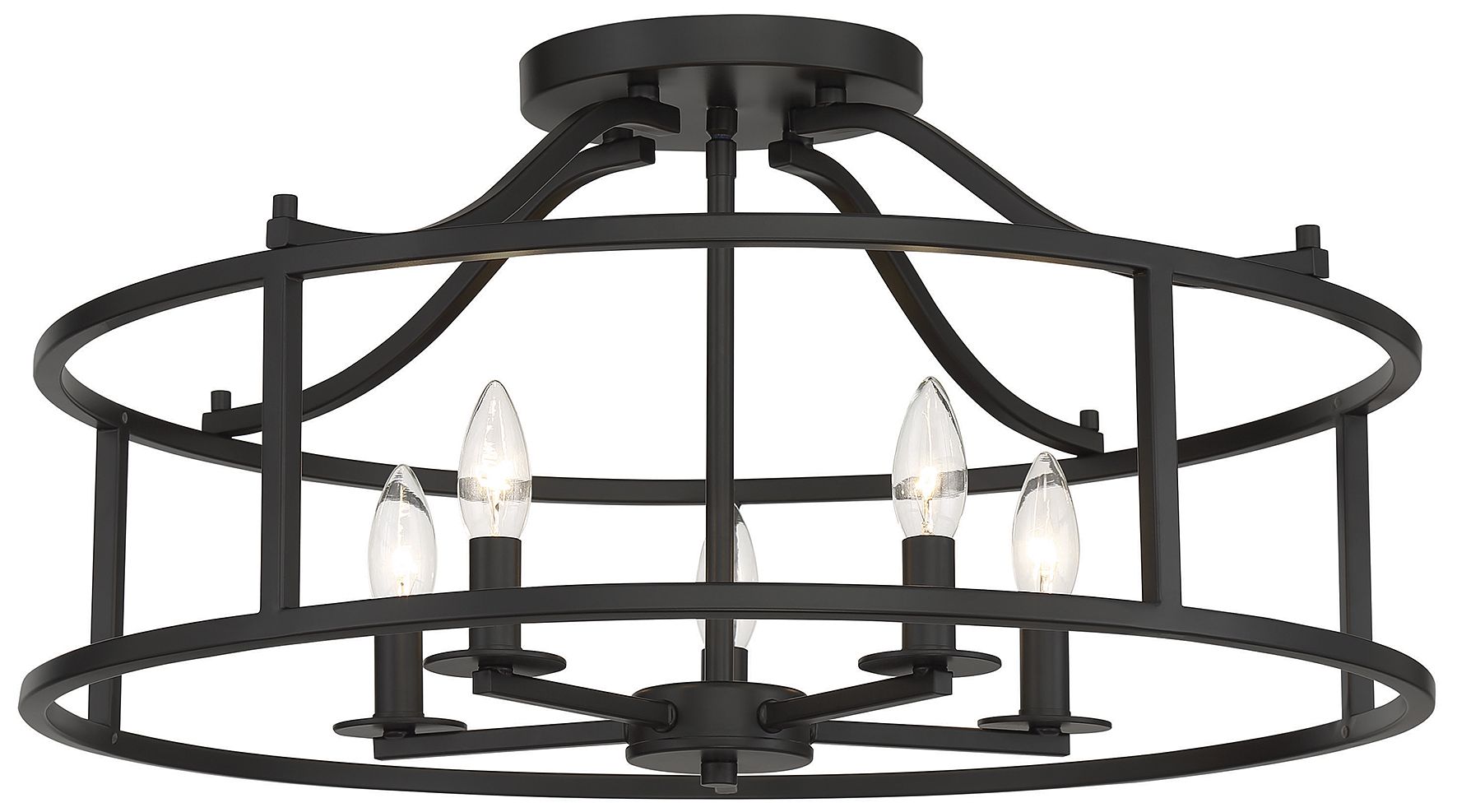 Thumbnail3 of Savoy House Stockton 24" Wide 5-Light Matte Black Ceiling Light more views