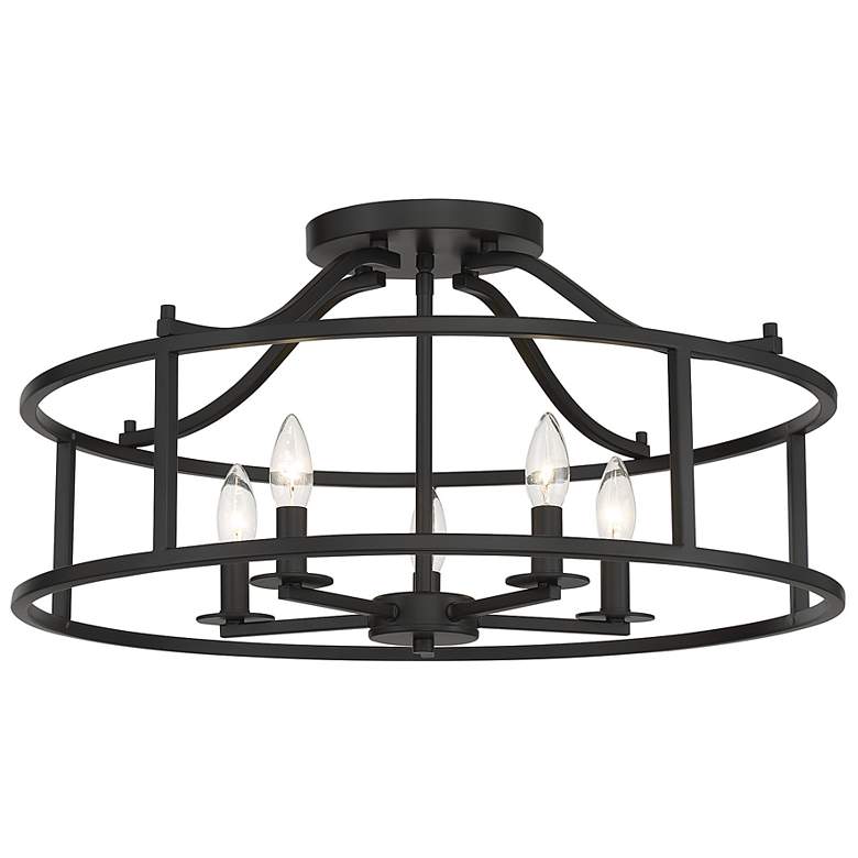 Image 3 Savoy House Stockton 24" Wide 5-Light Matte Black Ceiling Light more views
