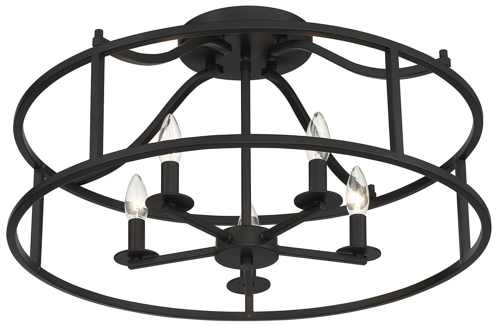 Thumbnail4 of Savoy House Stockton 24" Wide 5-Light Matte Black Ceiling Light more views