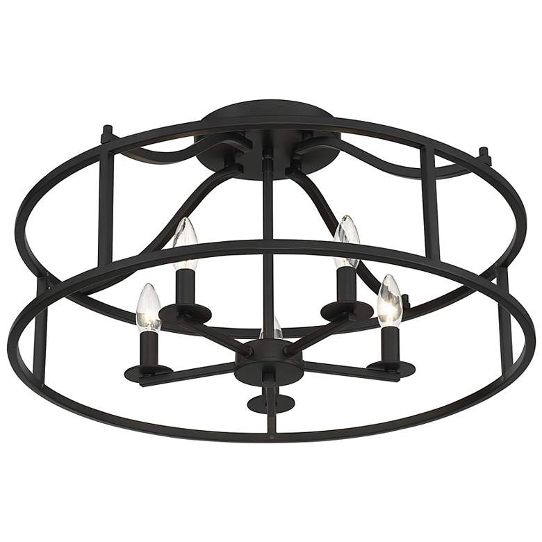 Image 4 Savoy House Stockton 24" Wide 5-Light Matte Black Ceiling Light more views