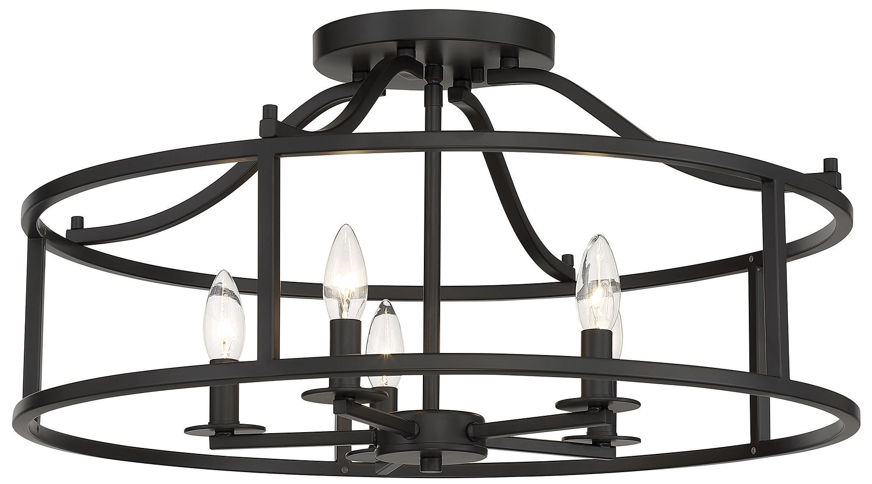 Savoy House Stockton 24" Wide 5-Light Matte Black Ceiling Light
