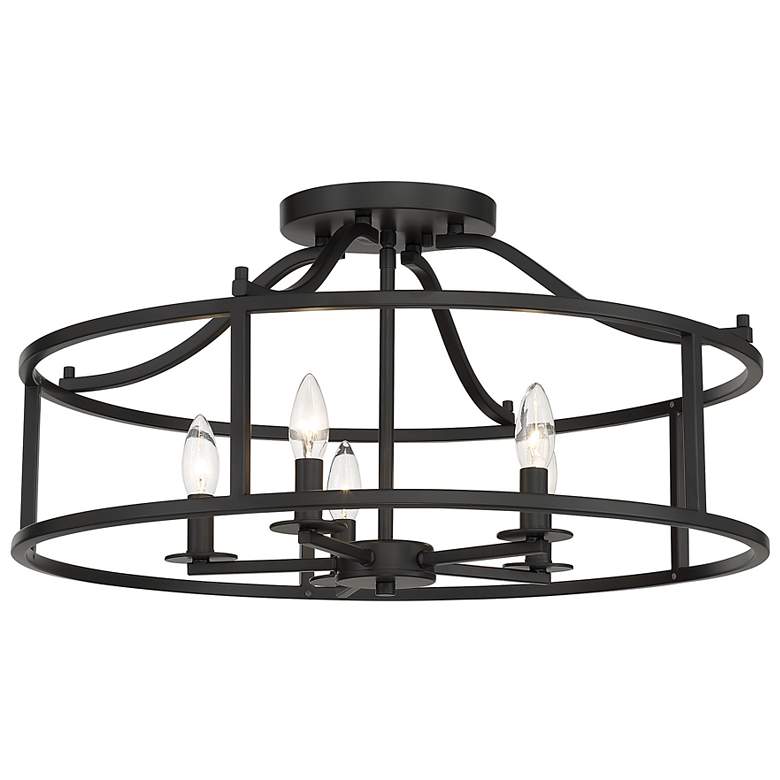 Image 5 Savoy House Stockton 24" Wide 5-Light Matte Black Ceiling Light more views
