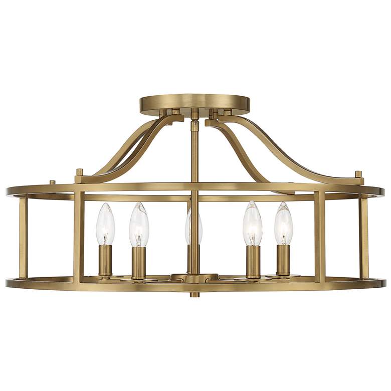 Image 1 Savoy House Stockton 24" Wide Warm Brass 5-Light Ceiling Light