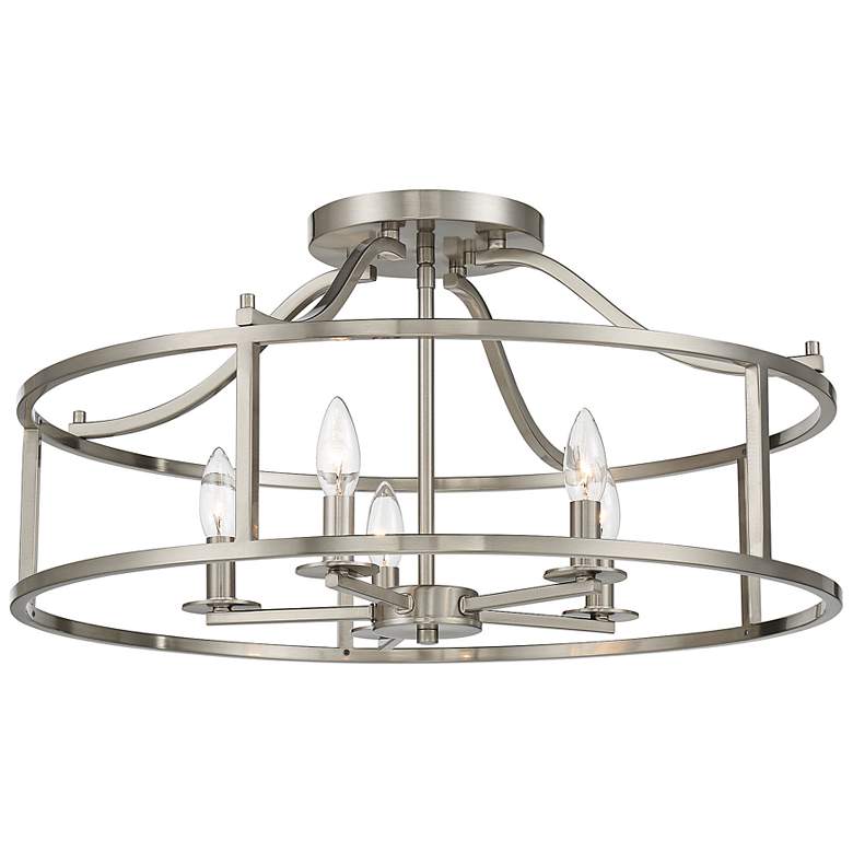 Image 4 Savoy House Stockton 24"W Satin Nickel 5-Light Ceiling Light more views