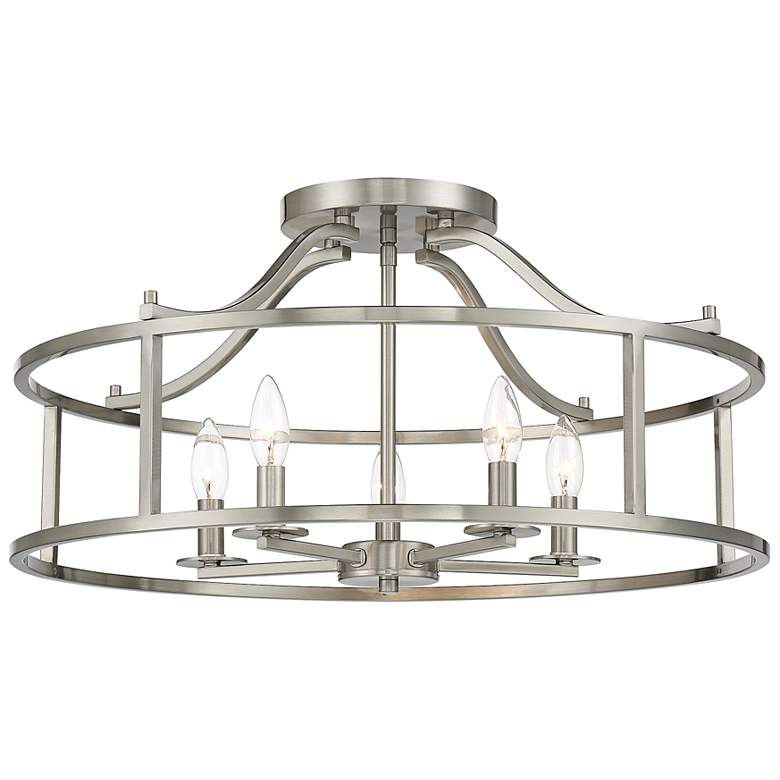 Image 6 Savoy House Stockton 24"W Satin Nickel 5-Light Ceiling Light more views