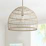 1_Savoy House Sussex 20"W Natural Rattan Dome Pendant Light