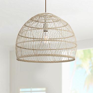 Savoy House Sussex 20"W Natural Rattan Dome Pendant Light