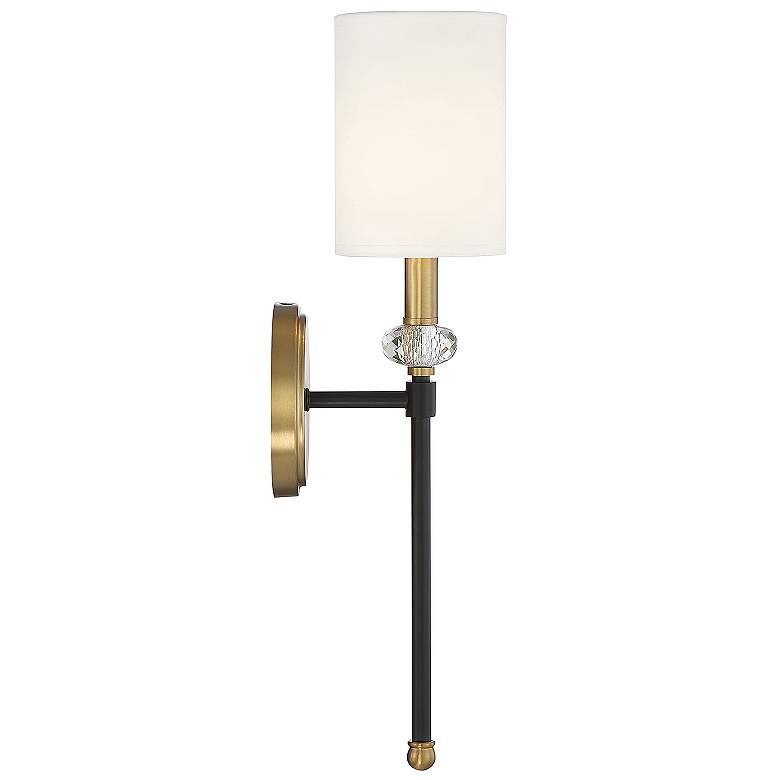 Image 4 Savoy House Tivoli 19"H Matte Black Warm Brass Wall Sconce more views
